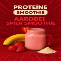 Proteïne smoothie Aardbei Spier met aardbei, banaan en plantaardige eiwitten