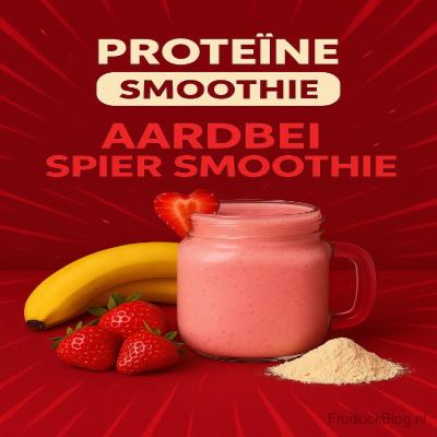 Proteïne smoothie Aardbei Spier met aardbei, banaan en plantaardige eiwitten