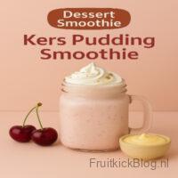 Dessert smoothie Kers Pudding met kersen, romige yoghurt en een vleugje vanille