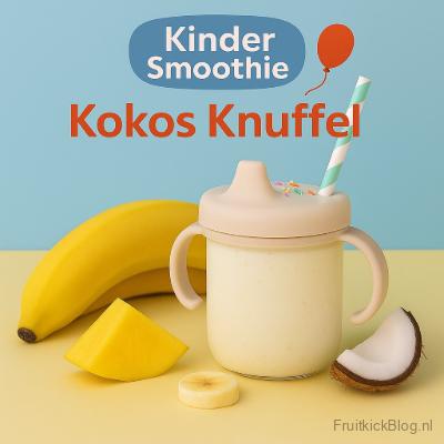 Zachte Kinder smoothie Kokos Knuffel met kokos, banaan en tropisch fruit