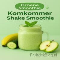 Verfrissende Komkommer Shake Smoothie met komkommer, appel en een vleugje citroen