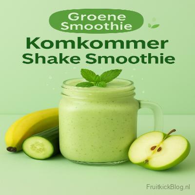 Verfrissende Komkommer Shake Smoothie met komkommer, appel en een vleugje citroen