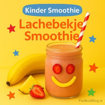 Lachebekje Smoothie in een leuke kinder glas met een rietje