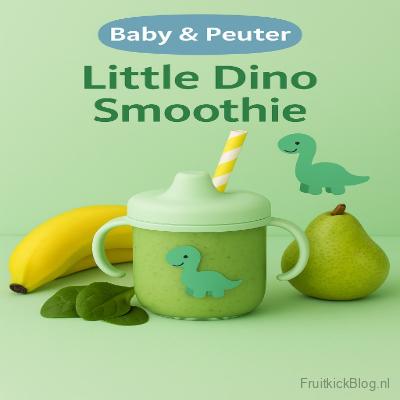 Groene Little Dino Smoothie met kiwi en spinazie, een gezonde keuze voor peuters