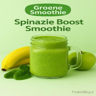 Energieke Spinazie Boost Smoothie met spinazie, banaan en appel, vol vitamines