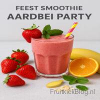 Aardbei Party Smoothie – feestelijke smoothie met aardbeien en vers fruit.