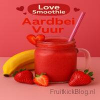 Love smoothie Aardbei Vuur met aardbei, framboos en een vleugje passievrucht.