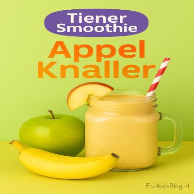Tiener smoothie Appel Knaller met appel, kiwi en een vleugje munt.