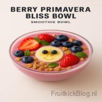 Berry Primavera Bliss Bowl met gemixte bessen, gezonde smoothie bowl