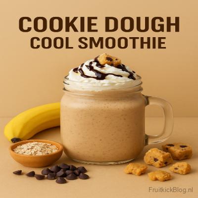 Cookie Dough Cool Smoothie – dessert smoothie met koekjesdeeg smaak en fruitige twist.