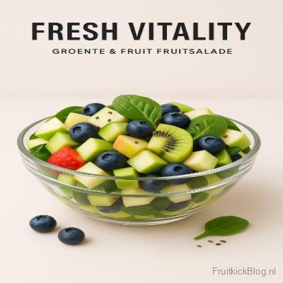 Fresh Vitality fruitsalade met groente, fruit en superfoods frisse gezonde fruitsalade.
