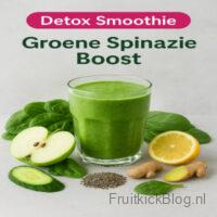 Groene Spinazie Boost smoothie – gezonde groene smoothie met spinazie en fruit.