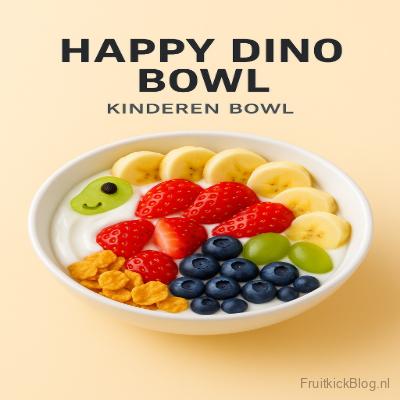 Kinder Happy Dino Bowl met fruit en vrolijke toppings – gezonde kids bowl