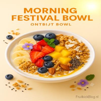 Morning Festival ontbijt bowl met kleurrijk fruit – frisse en gezonde ontbijtbowl.