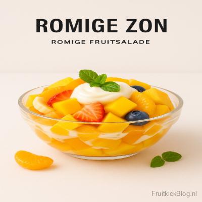 Romige Zon salade met yoghurt en kleurrijk fruit – gezonde en frisse fruitsalade.