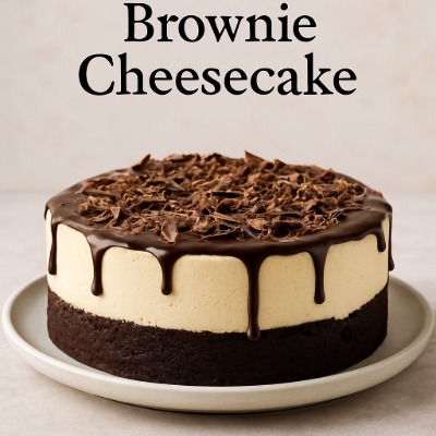 Brownie Cheesecake – rijke chocoladebrownie gecombineerd met romige cheesecake, perfecte bakkerijklassieker
