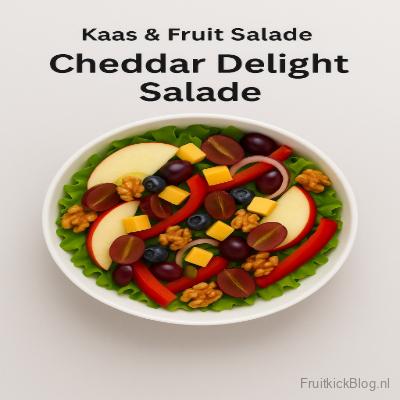 Cheddar Delight salade met cheddar en fruit โ gezonde en hartige kaas & fruit salade