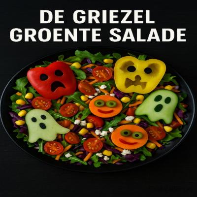 De Griezelige Groente Salade – Halloween salade met groente vruchten en een spooky twist.