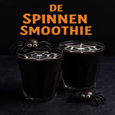 De Spinnen Smoothie – griezelige Halloween smoothie met donkere bessen en yoghurt.