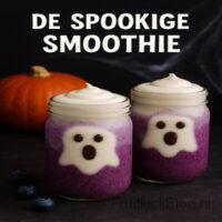 De Spookige Smoothie – romige Halloween smoothie met fruit en een vleugje mysterie.