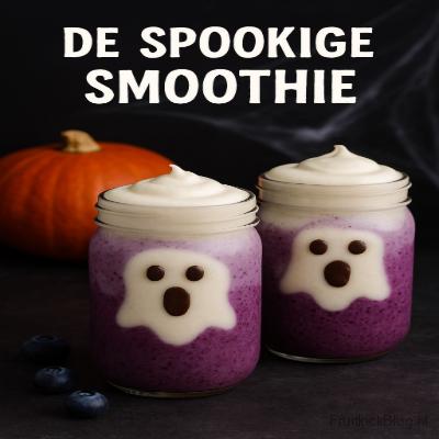 De Spookige Smoothie – romige Halloween smoothie met fruit en een vleugje mysterie.