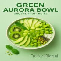 Green Aurora Bowl met kiwi, munt en fruit – verfrissende groene bowl.
