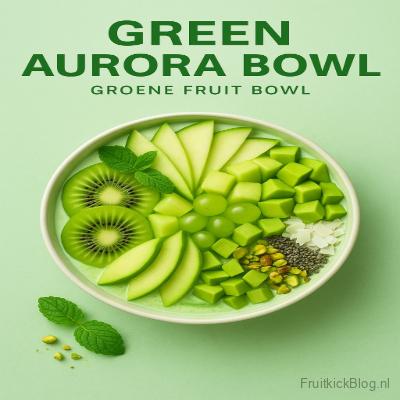 Green Aurora Bowl met kiwi, munt en fruit – verfrissende groene bowl.