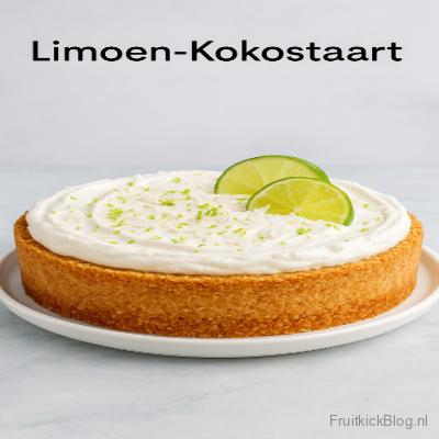 Limoen Kokostaart – frisse taart met limoen en kokos, tropische smaakvolle cake uit de bakkerij.
