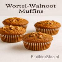 Wortel Walnut muffins – kruidige muffins met wortel, walnoten en een vleugje kaneel.