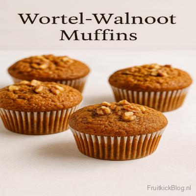 Wortel Walnut muffins – kruidige muffins met wortel, walnoten en een vleugje kaneel.