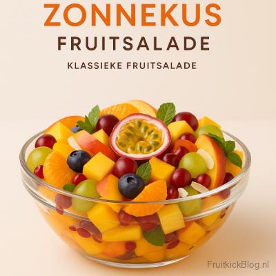 Zonnekus salade met zomers fruit – lichte en gezonde klassieke fruitsalade