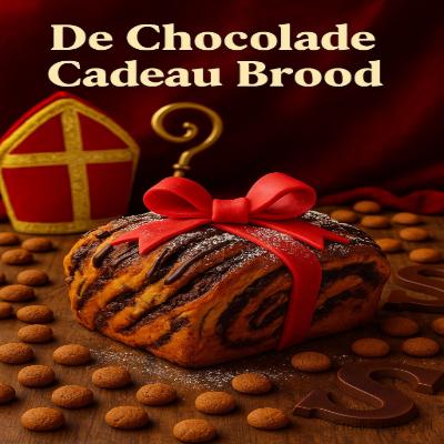 Een feestelijk, zacht brood gevuld met chocolade, kaneel en kruidnoten. Het brood wordt opgerold en gevormd als een cadeautje – perfect voor pakjesavond!