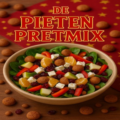 Een speelse, kleurrijke salade vol verrassende smaken — net zo vrolijk als de Pieten zelf! Deze feestelijke mix combineert knapperige groenten, fruit en een romige dressing met een vleugje pepernoot voor een echte december verrassing.
