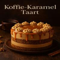 Een decadente laagjestaart met koffie spons, zijdezachte karamel botercrème en een glanzende karameldrip — een perfecte combinatie van bitter en zoet.