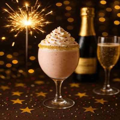 De Champagne Shake is een feestelijke, romige en licht sprankelende shake op basis van champagne of alcoholvrije bubbels, perfect voor Oud & Nieuw.