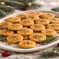 Jingle Kaasrondjes zijn knapperige, hartige kaasrondjes met een volle kaas smaak en een goudbruine afwerking. Perfect als feestelijk kerst hapje bij borrels en winteravonden.